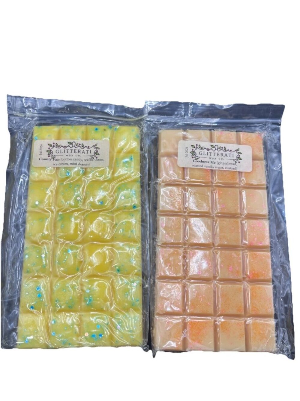Glitterati 6 oz Bricks Wax Melts Goodness Me & County Fair Vanilla Ginger Donuts